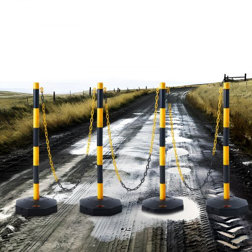 Adjustable Traffic Delineator Post Cones 4 Pack Traffic Safety Delineator