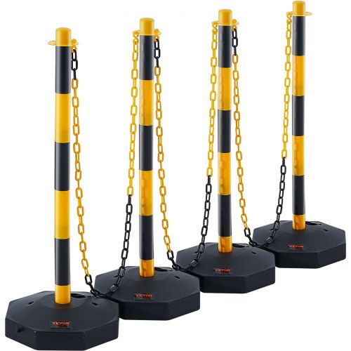 Adjustable Traffic Delineator Post Cones 4 Pack Traffic Safety Delineator
