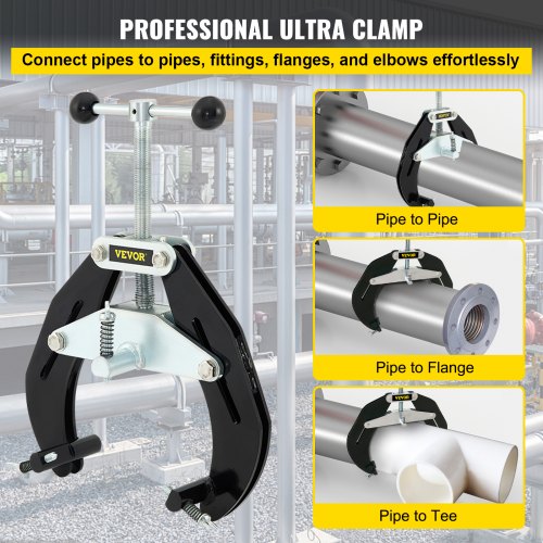 Pipe Clamp 2 to 6 in High Strength Ultra Clamp with Quick Acting Screws