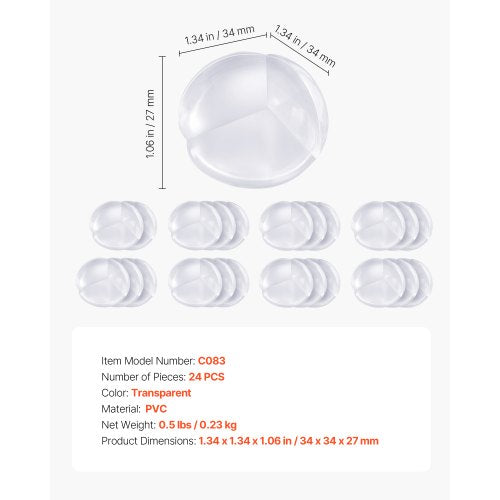Corner Protectors Baby Proofing 24 Pack Clear Transparent Table Guards Covers