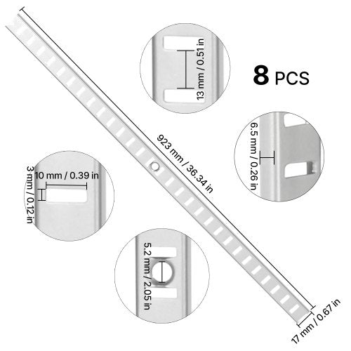 Shelf Pilaster 363inch 8 Pack Adjustable Shelf Brackets Steel Mortise
