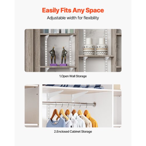 Shelf Pilaster 60inch 5 Pack Dual Track Upright Wall Shelving System