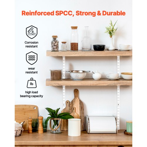 Shelf Pilaster 60inch 5 Pack Dual Track Upright Wall Shelving System