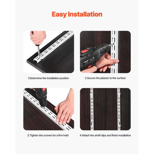 Shelf Pilaster 60inch 5 Pack Dual Track Upright Wall Shelving System