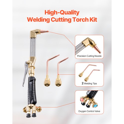 Oxygen Acetylene Torch Kit Gas Welding Cutting 12Pcs Oxy Brazing Tool Set With
