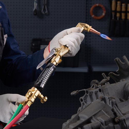 Oxygen Acetylene Torch Kit Gas Welding Cutting 12Pcs Oxy Brazing Tool Set With