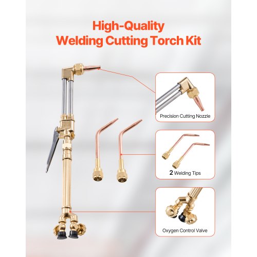 Oxygen Acetylene Torch Kit Gas Welding Cutting Torch Kit 14PCS Portable