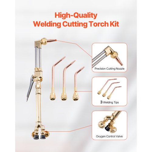 Oxygen Acetylene Torch Kit Gas Welding Cutting 14Pcs Portable Oxy Brazing Set