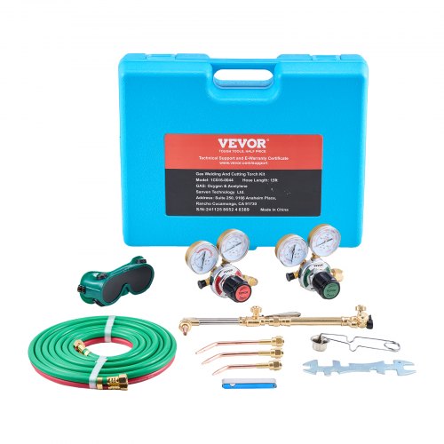 Oxygen Acetylene Torch Kit Gas Welding Cutting 14Pcs Portable Oxy Brazing Set