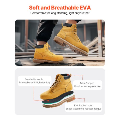 Steel Toe Work Boots US Size 11 Waterproof Work Boots for Men