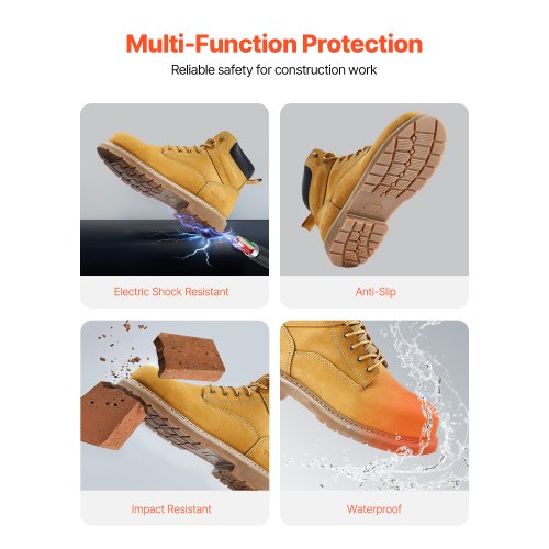 Steel Toe Work Boots US Size 12 Waterproof Work Boots for Men