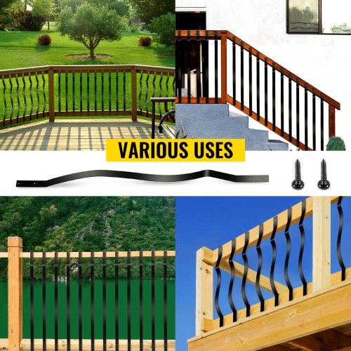 Deck Balusters 61 Pack Metal Spindles 295X1 Staircase Baluster With Screws