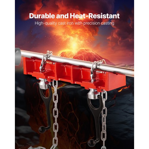 Pipe Welding Vise 12 to 8 Pipe Welding Clamp with Dual Chains Crank