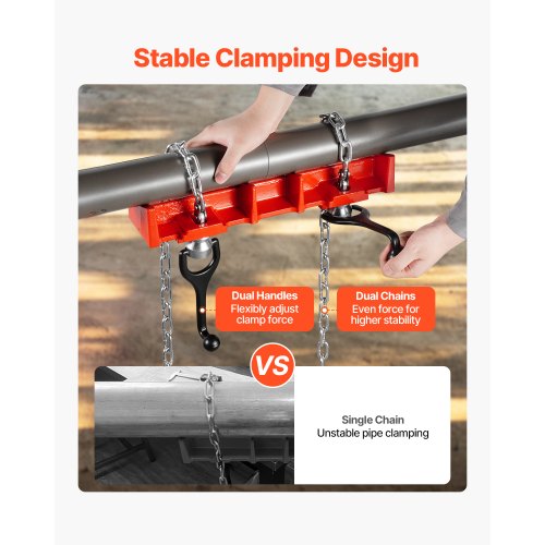 Pipe Welding Vise 12 to 8 Pipe Welding Clamp with Dual Chains Crank
