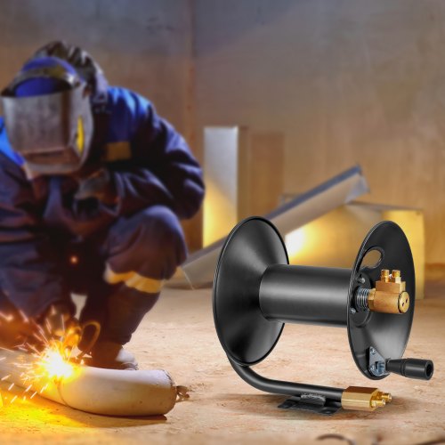 Welding Hose Reel Hand Crank Rewind Hose Reel with 3FT Leadin Hose and 916
