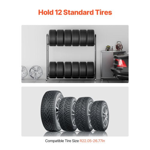 Rolling Tire Storage Rack 2Shelf Holder And Transport Trailer For Garage