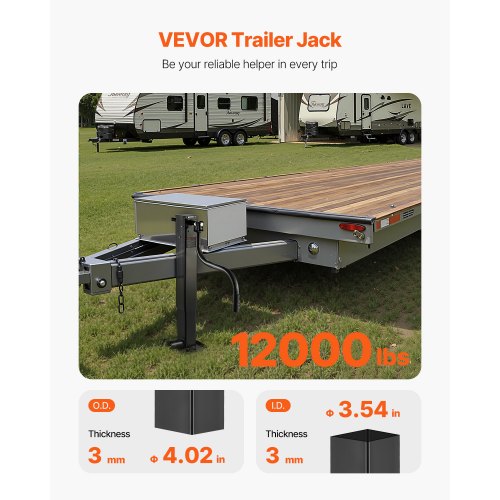 Trailer Jack 12000 Lbs Dynamic Load Capacity Weldon Pipemount Swivel With