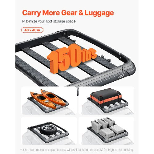 Roof Rack Cargo Carrier 48 X 40 5.6 In Universal Rooftop Basket Car Top Luggage