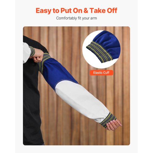Flame Resistant Welding Sleeves Heavy Duty Sheepskin Fr Cotton Arm Protection