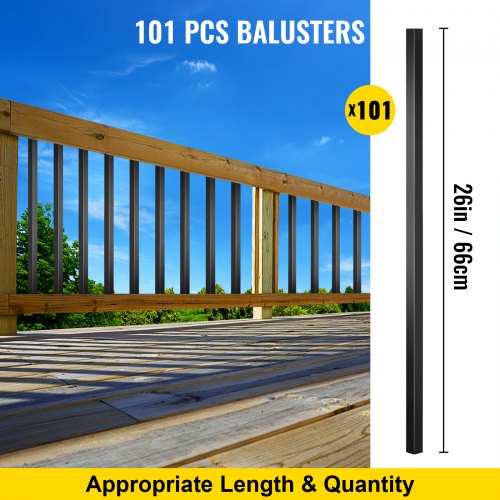 Deck Balusters 101 Pack Metal Spindles 26X075 Staircase Baluster With Screws lb