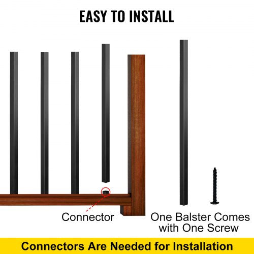 Deck Balusters 101 Pack Metal Spindles 26X075 Staircase Baluster With Screws lb