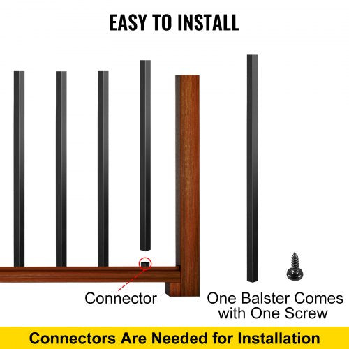 Deck Balusters 101 Pack Metal Spindles 32X08 Staircase Baluster With Screws