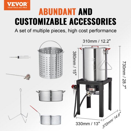 Turkey Deep Fryer 30qt Turkey 10qt Fish Steamer Cooker Set Outdoor