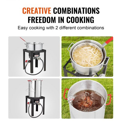 Turkey Deep Fryer 30qt Turkey 10qt Fish Steamer Cooker Set Outdoor