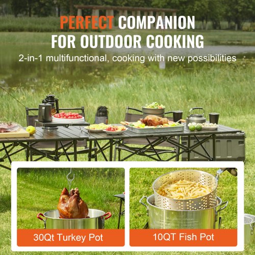 Turkey Deep Fryer 30qt Turkey 10qt Fish Steamer Cooker Set Outdoor