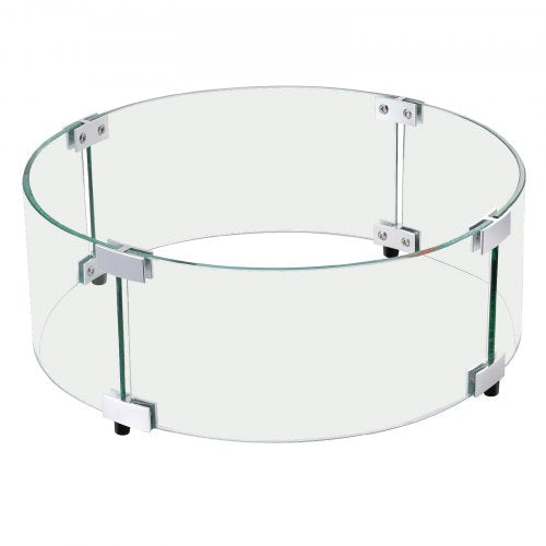 Fire Pit Wind Guard 29 x 8 inch Round Glass Flame Shield 024Inch Thick