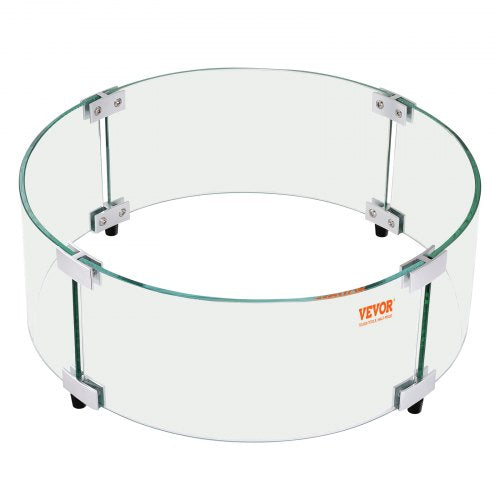 Fire Pit Wind Guard 29 x 8 inch Round Glass Flame Shield 024Inch Thick