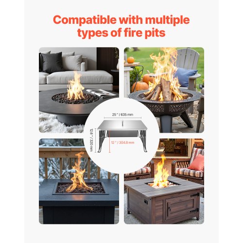 Fire Pit Heat Deflector 254x254x146 inch Square Outdoor Burner Cover