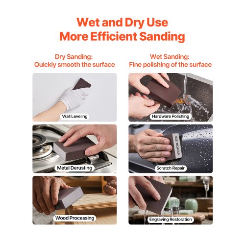 Sanding Sponge 10 Pcs 6080120180220 Grit Assortment2 Each Washable