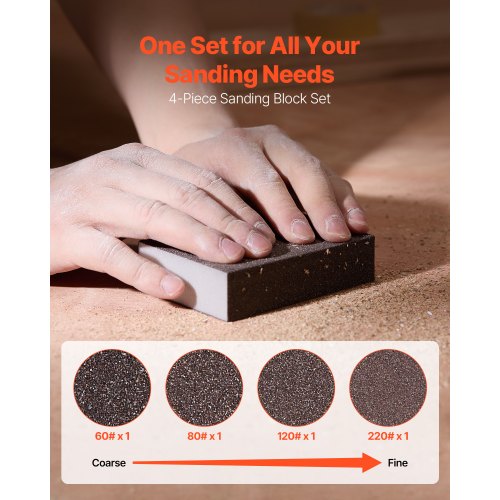 Sanding Sponge 4 Pcs 6080120220 Grit Assortment Washable and Reusable