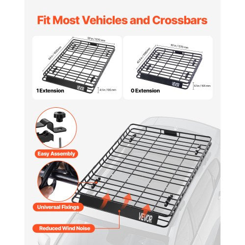 Roof Rack Basket 64 X 50 4.1 In Universal Rooftop Cargo Carrier With Two 354