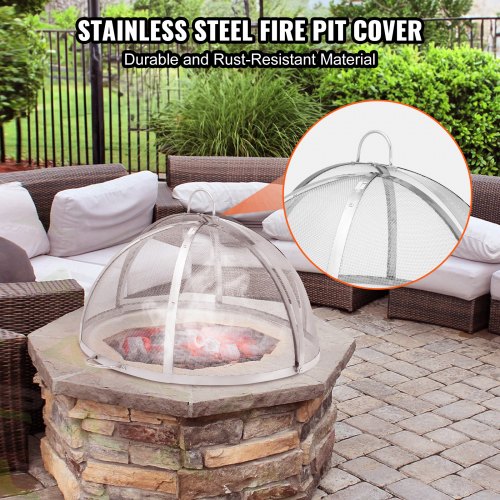 Firepit Spark Screen Lid 30 Diameter Outdoor Firepit Ring Cover Round