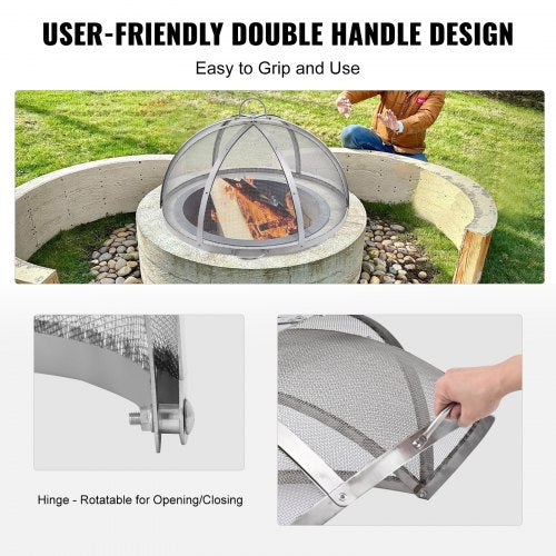 Firepit Spark Screen Lid 30 Diameter Outdoor Firepit Ring Cover Round