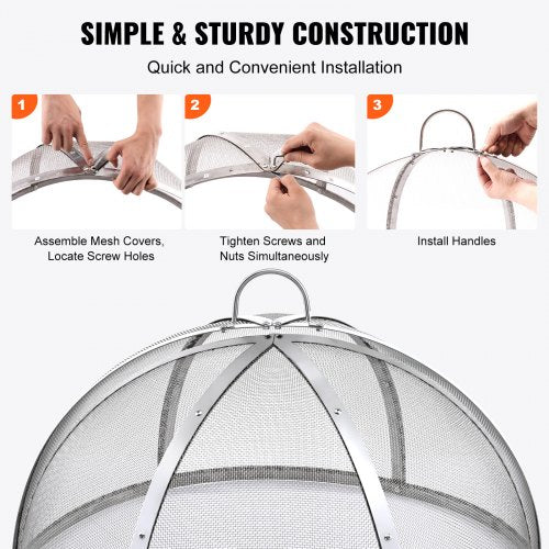Firepit Spark Screen Lid 30 Diameter Outdoor Firepit Ring Cover Round
