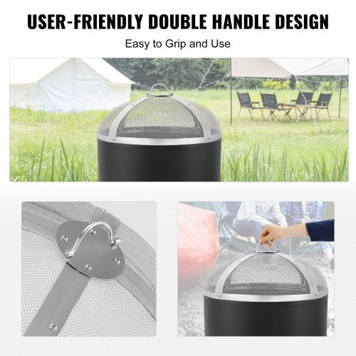 Fire Pit Spark Screen Round 27 Reinforced Heavy Duty Steel Metal Cover