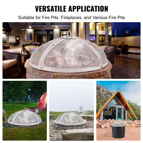 Fire Pit Spark Screen Round 27 Reinforced Heavy Duty Steel Metal Cover