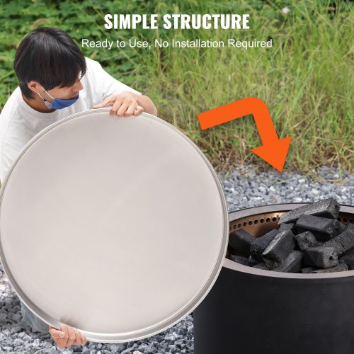 Fire Pit Cover Lid 27 Portable Firepit Spark ScreenStainless Steel Steel