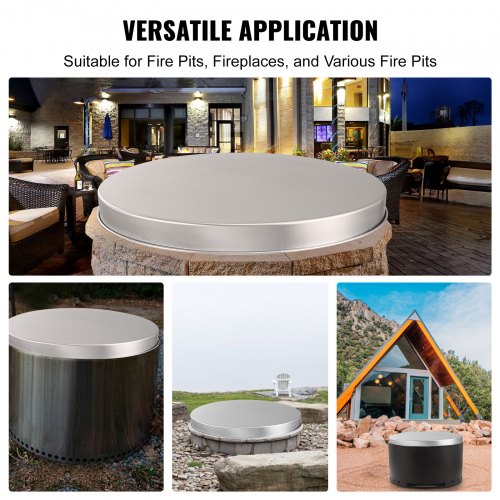 Fire Pit Cover Lid 20 Portable Firepit Spark ScreenStainless Steel Steel