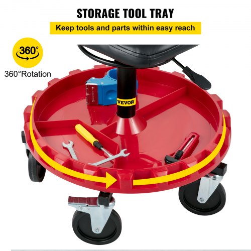 Rolling Gear Seat 300LBS Capacity 1823 Height Adjustable Mobile