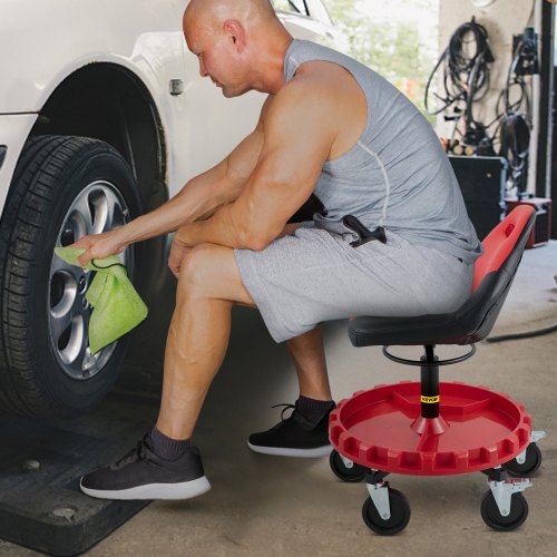 Rolling Gear Seat 300LBS Capacity 1823 Height Adjustable Mobile