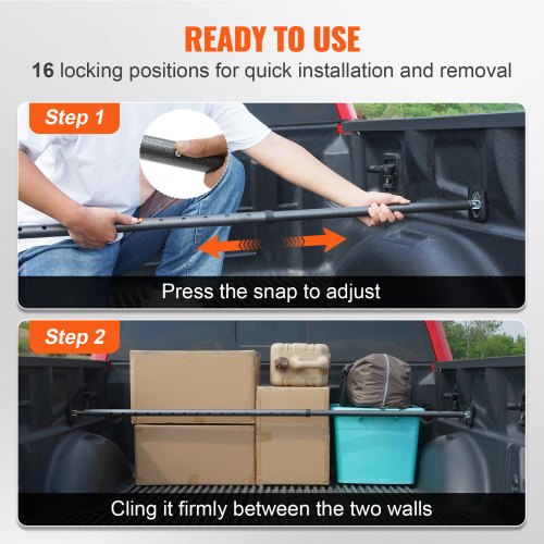 KFFKFF Cargo Stabilizer Adjustable Truck Bed Bar from 40 to 73 Robust