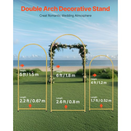 Wedding Arch Backdrop Stand Set of 3 Metal Stable Stand with Case