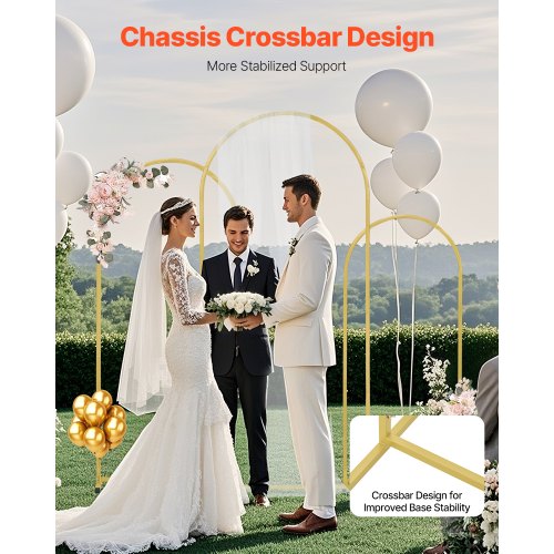 Wedding Arch Backdrop Stand Set of 3 Metal Stable Stand with Case