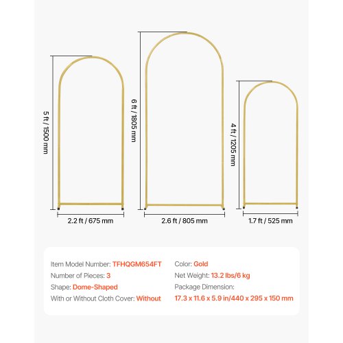 Wedding Arch Backdrop Stand Set of 3 Metal Stable Stand with Case