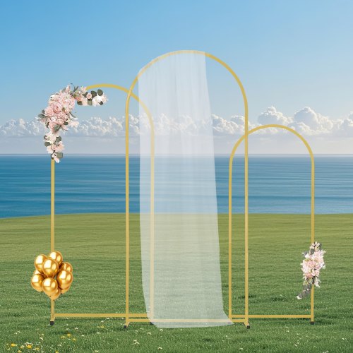 Wedding Arch Backdrop Stand Set of 3 Metal Stable Stand with Case