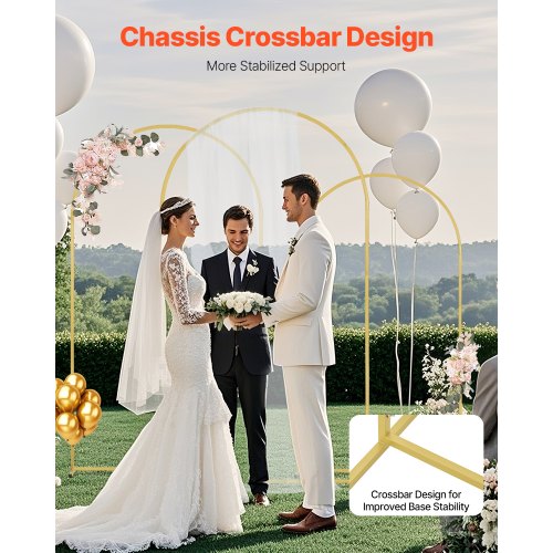 Wedding Arch Backdrop Stand Set of 3 Metal Stable Stand with Case